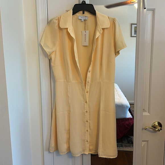 “The Yellow Button Down Shirt Mini Dress” - Picture 5 of 10